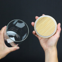 Boîte de conservation cylindrique en verre 1 litre