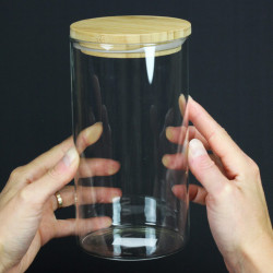 Boîte de conservation cylindrique en verre 1 litre