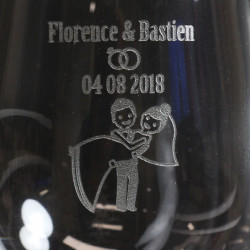 Verre gravé personnalisé mariage