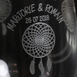 Verre gravé personnalisé mariage