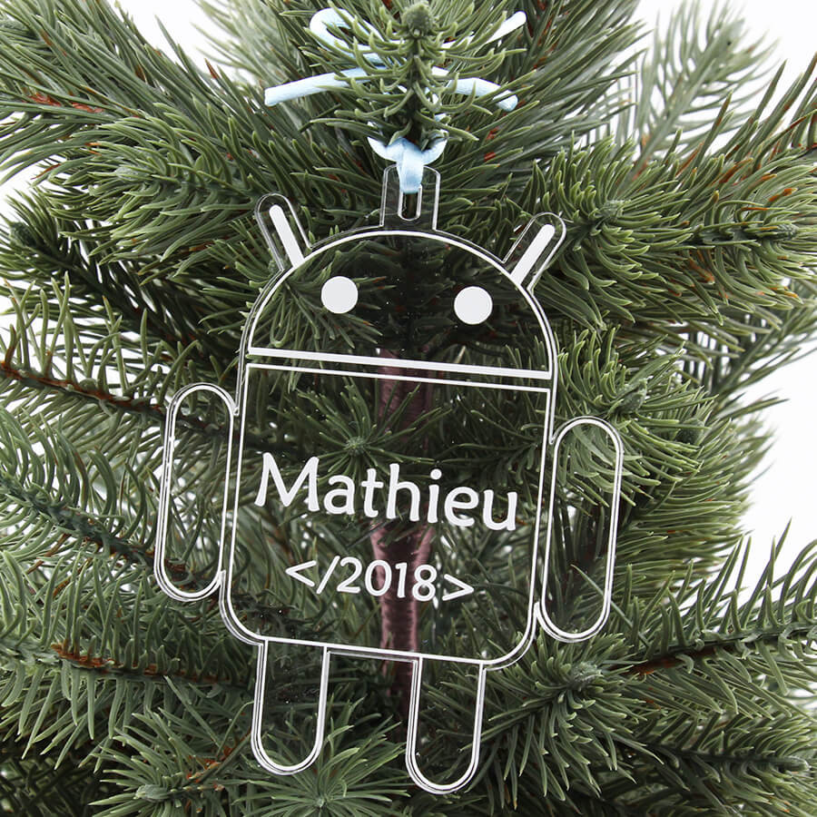 Boule de noël geek Android à personnaliser