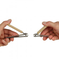 Set de 2 coupe ongles personnalisés en bois