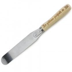 Spatule à gâteau gravée personnalisable bois et inox