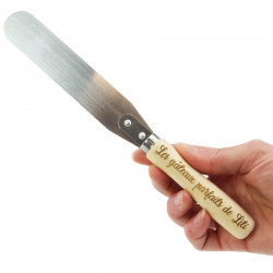 Spatule à gâteau gravée personnalisable bois et inox