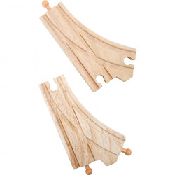 2 aiguillages pour train en bois compatible Brio