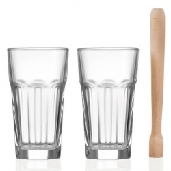 Coffret cadeau 2 grands verres à mojito 54 cl et 1 pilon