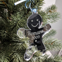 Bonhomme pain d'épice boule de noël personnalisé avec prénom