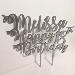 Cake topper Happy Birthday personnalisé