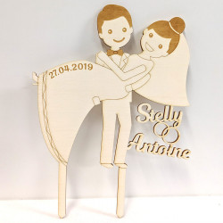 Cake topper mariage personnalisé plant lover - Bois - Fait en france -  CAMBIFOLIA éco-responsable