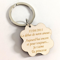 Porte-Clefs Argent TREFLE A 4 FEUILLES, PORTE-CLES ARGENT MASSIF