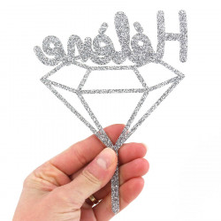 Cake topper diamant pailleté personnalisé