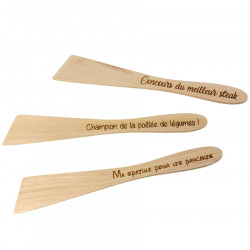 Spatule en bois biseautée personnalisée