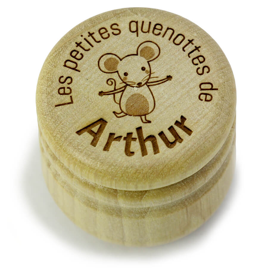 Texte personnalisable Boîte à offrir en cadeau à une Fille Boite à Dents de Lait en bois Personnalisée avec le prénom de lenfant Fabrication française Dessin de la petite souris 