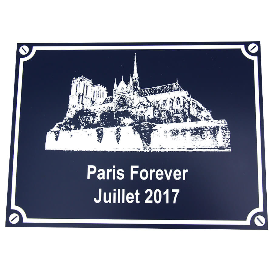 Plaque de rue Notre Dame de Paris à personnaliser