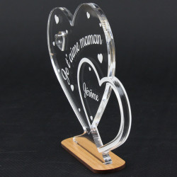 Trophée cadeau Fête des mères coeur gravé