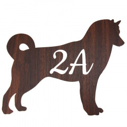 Plaque numéro maison chien Husky ou Malamute personnalisée