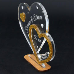 Trophée plexi à personnaliser Anniversaire de mariage