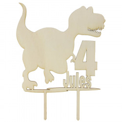 Cake topper anniversaire dinosaure T-rex personnalisé