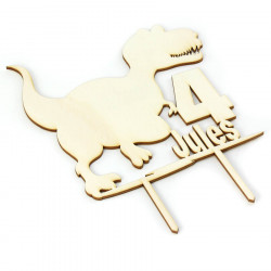 Cake topper anniversaire dinosaure T-rex personnalisé