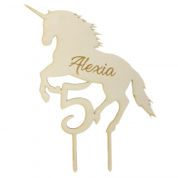 Cake topper anniversaire licorne ou cheval personnalisé