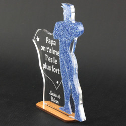 Trophée plexi Super héros personnalisé Fête des pères