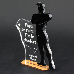 Trophée plexi Super héros personnalisé Fête des pères