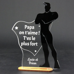 Trophée plexi Super héros personnalisé Fête des pères