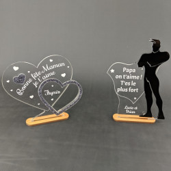 Trophée plexi Super héros personnalisé Fête des pères