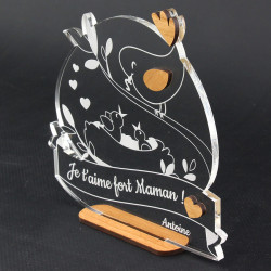 Trophée de fête des mères Maman oiseau personnalisable