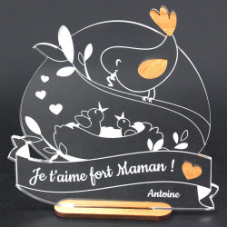 Trophée de fête des mères Maman oiseau personnalisable