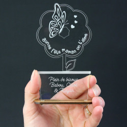 Trophée personnalisé Fête des mères Fleur en pot