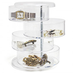 Boîte à bijoux à 4 compartiments transparente