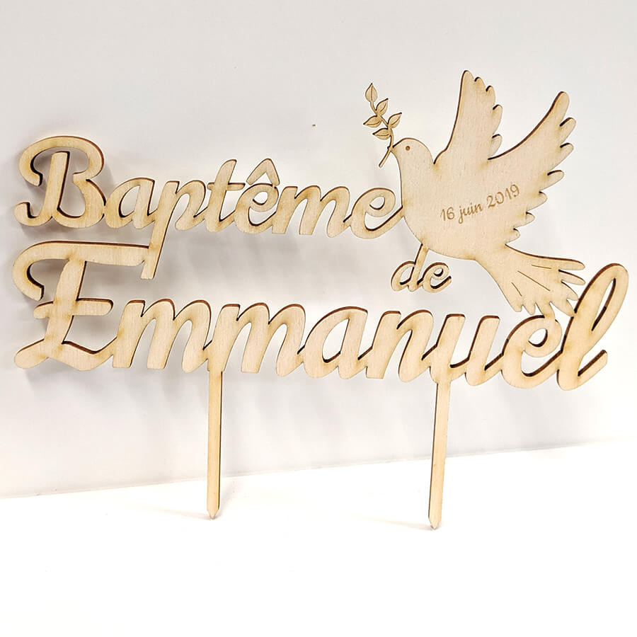 Cake Topper Animal Personnalisé en Bois - Prénom et Motif au Choix Cake Topper Animal Personnalisé en Bois - Prénom et Motif au Choix