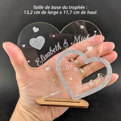 Trophée plexi à personnaliser Anniversaire de mariage