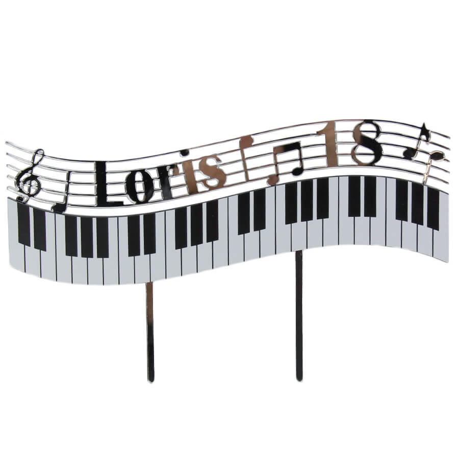 Cake topper anniversaire à personnaliser Piano