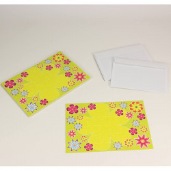 Carte d'invitation puzzle fleurs