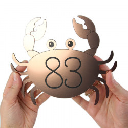 Plaque numéro de maison personnalisée Crabe