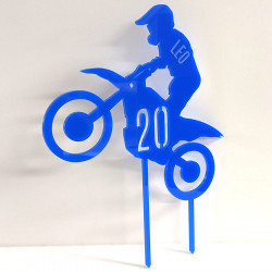 Cake topper anniversaire moto cross personnalisable