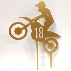 Cake topper anniversaire moto cross personnalisable