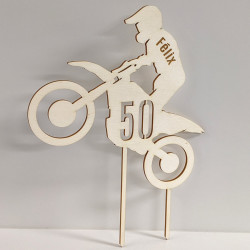 Cake topper anniversaire moto cross personnalisable