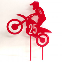 Cake topper anniversaire moto cross personnalisable