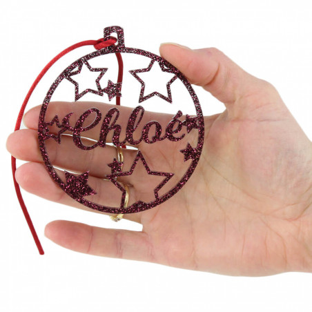 Boule De Noël Personnalisable Avec Ruban - 8cm, Transparente, Boîte Incluse, Idéale Pour Cadeau Ou Décoration