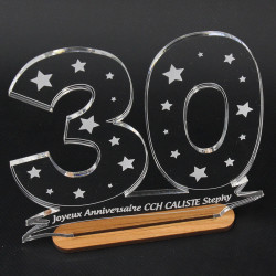 Trophée anniversaire âge plexi à personnaliser