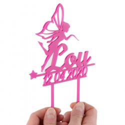 Cake topper fée personnalisé pour anniversaire