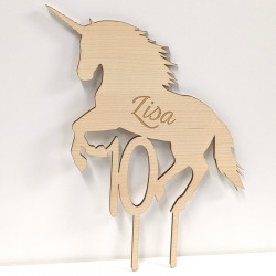 Cake topper anniversaire licorne ou cheval personnalisé