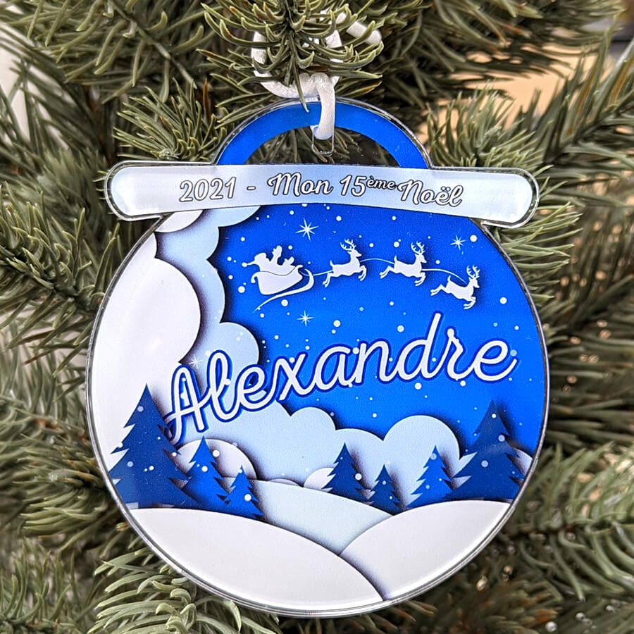 Boule personnalisable prénom Ciel de noël Boule personnalisable prénom Ciel de noël