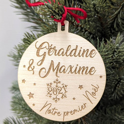 Boule de noël personnalisée couple Notre premier Noël