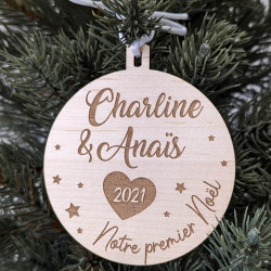 Boule de noël personnalisée couple Notre premier Noël