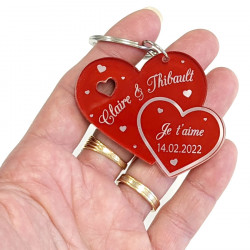 Porte Cle Coeur, lot de 2 I Love You Porte Clef Couple Porte-Clés  Personnalisés Romantiques Porte Clé Amour Porte Clé Saint Valentin pour Lui  et Ses Amants : : Mode