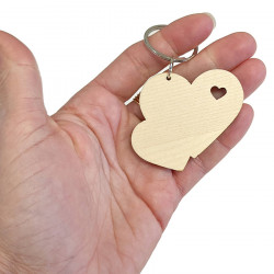 PORTE CLÉS COUPLE EN BOIS PERSONNALISÉ (BOIS009)